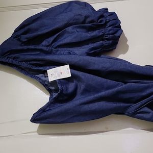 One shoulder denim shirt